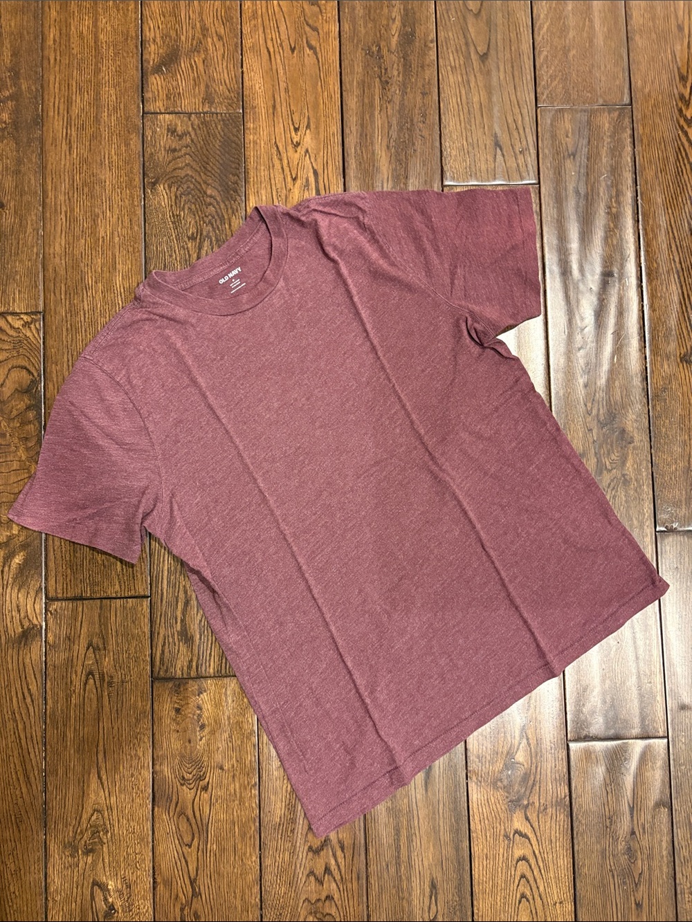 Old Navy Heathered Burgundy Crewneck Tee
